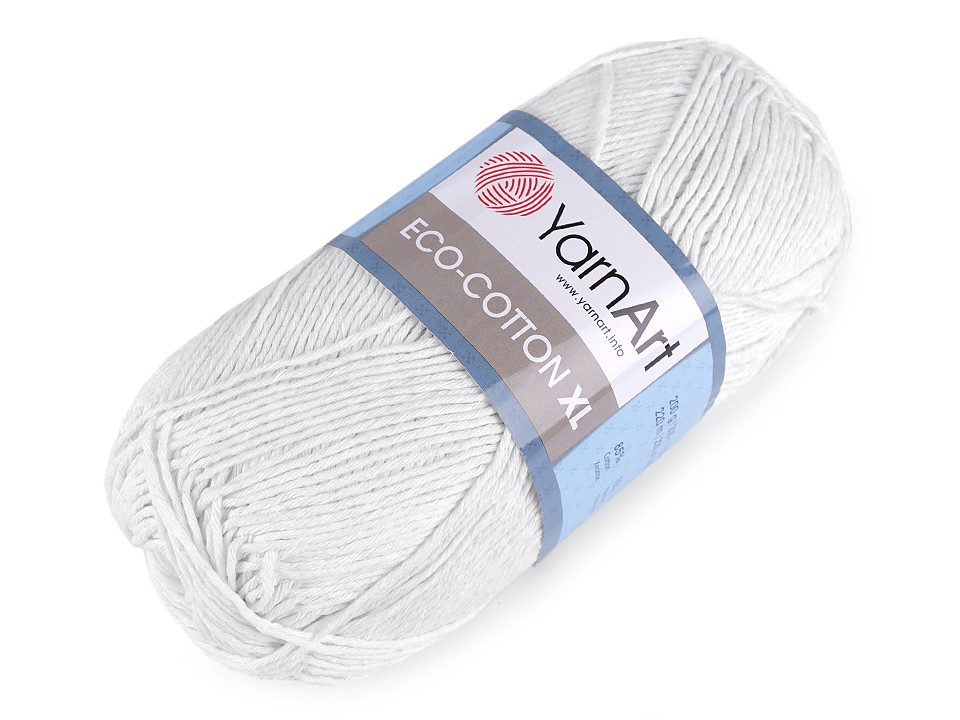 Pletací příze Eco - cotton XL 200 g, barva 1 (760) bílá