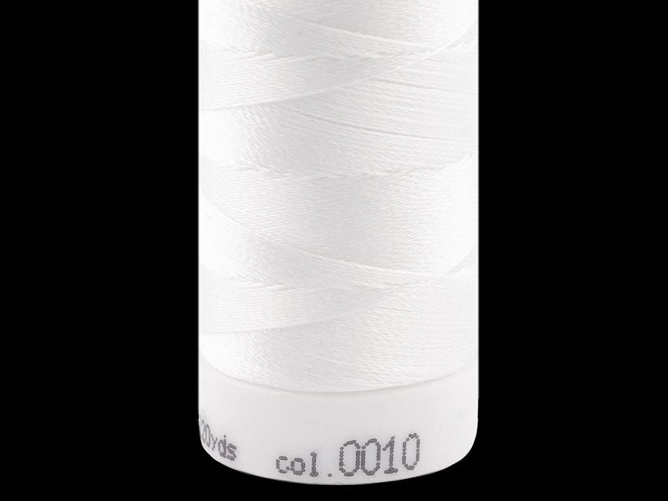 Nitě Poly Sheen Mettler 200 m, barva 0010 White lesk