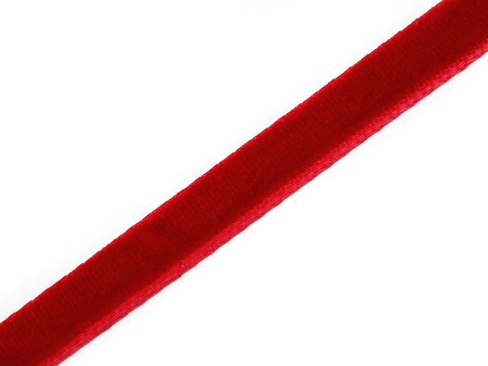 Sametová stuha šíře 6 mm, barva 3 červená
