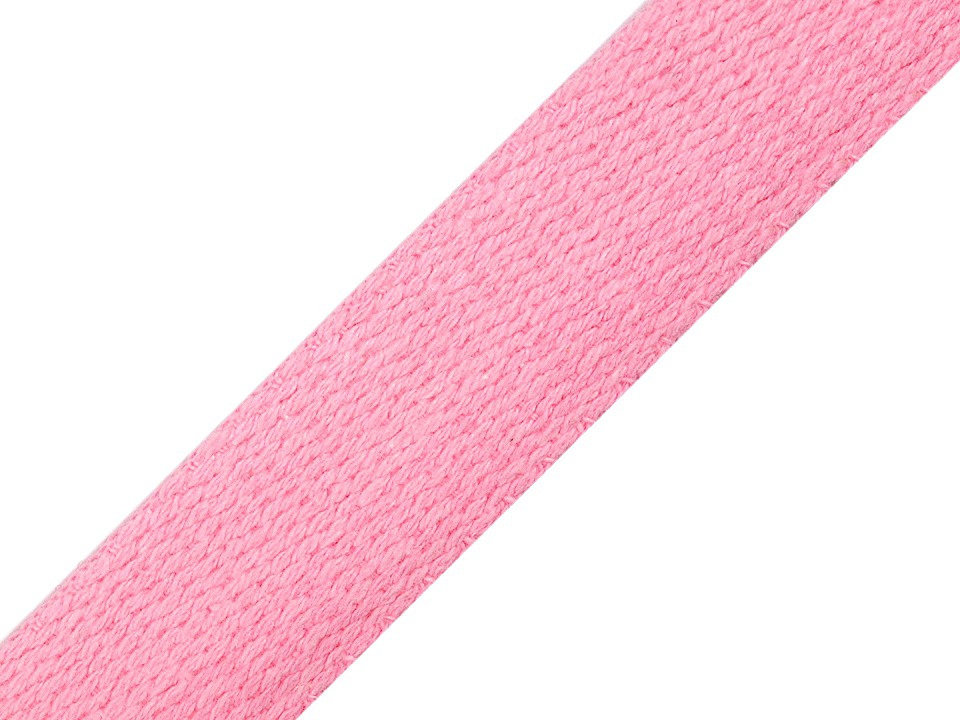 Bavlněný popruh šíře 25 mm, barva 13 růžová střední