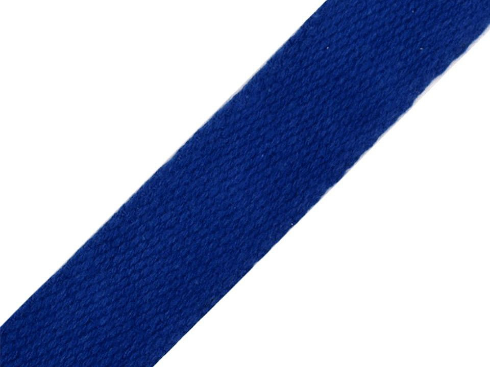 Bavlněný popruh šíře 25 mm, barva 5 modrá safírová