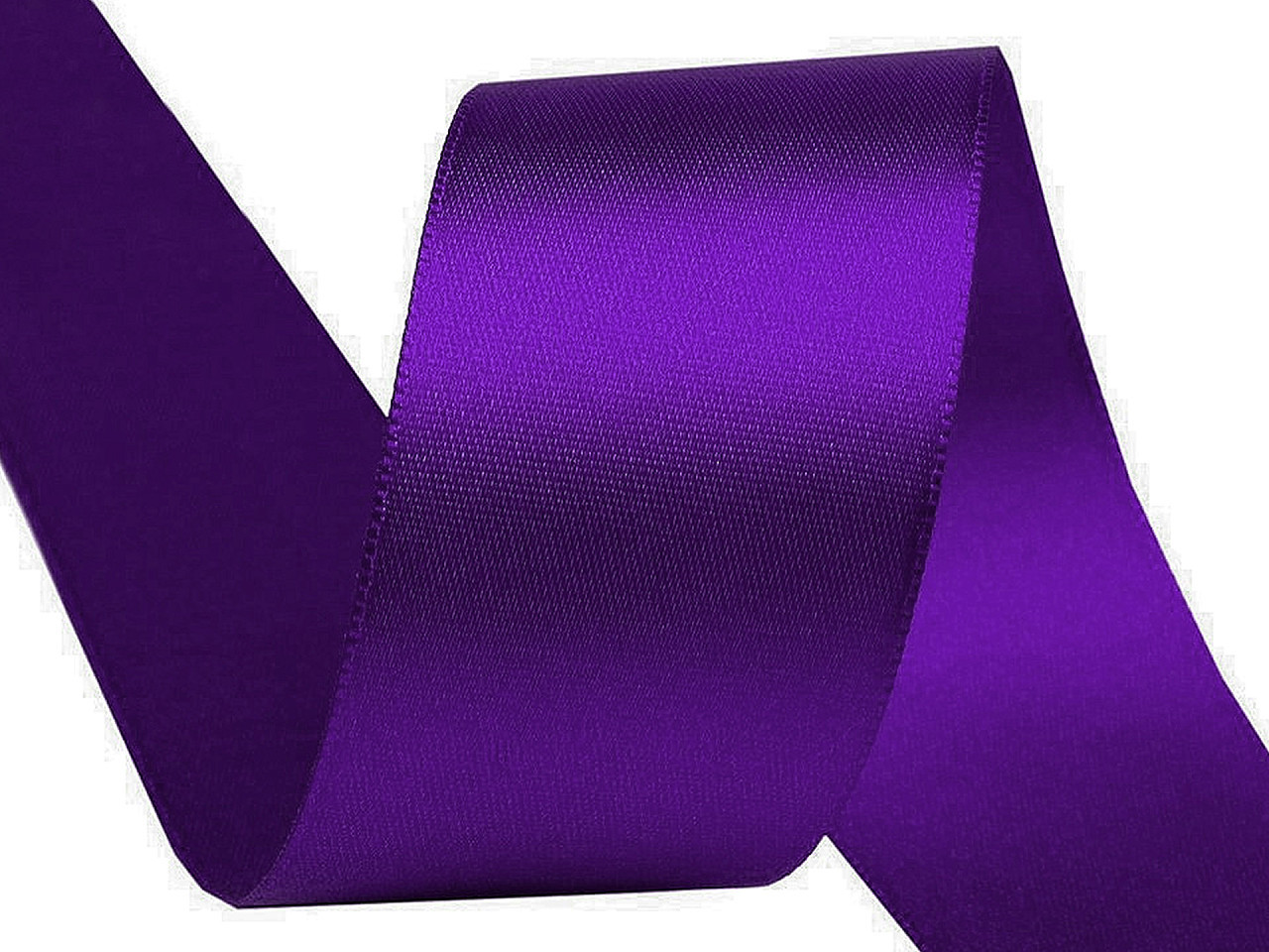 Fotografie Atlasová stuha oboulící svazky po 5 m šíře 40 mm, barva 515 fialová purpura