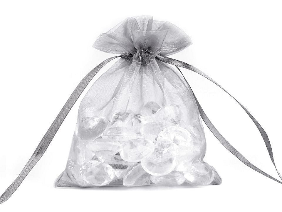 Dárkový pytlík 9x11 cm organza, barva 39 šedá