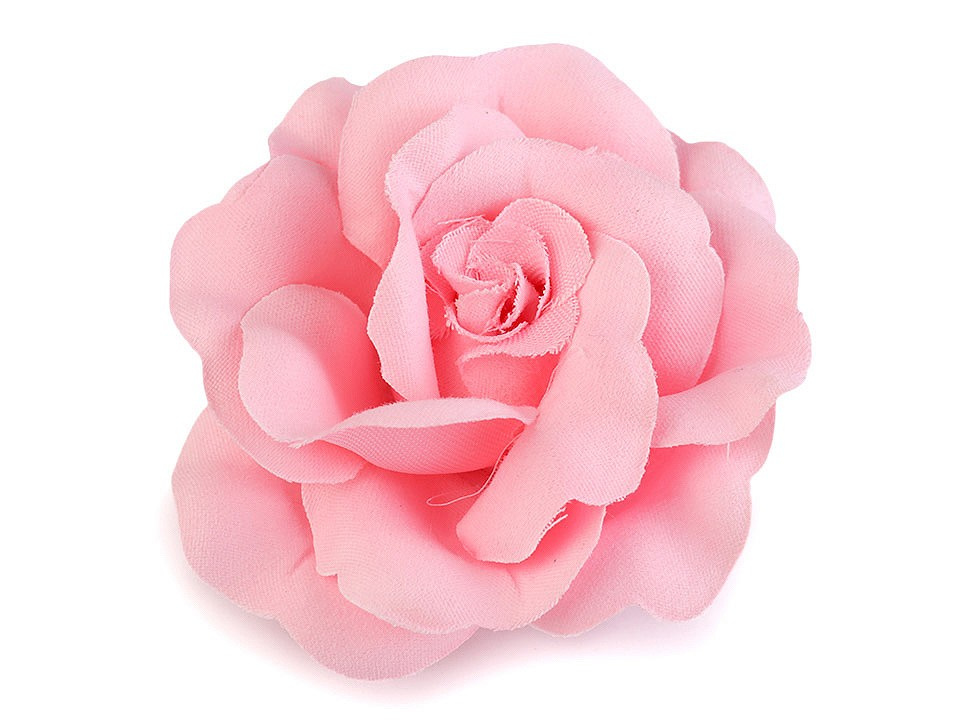 Brož / ozdoba růže Ø6 cm, barva 6 růžová sv.