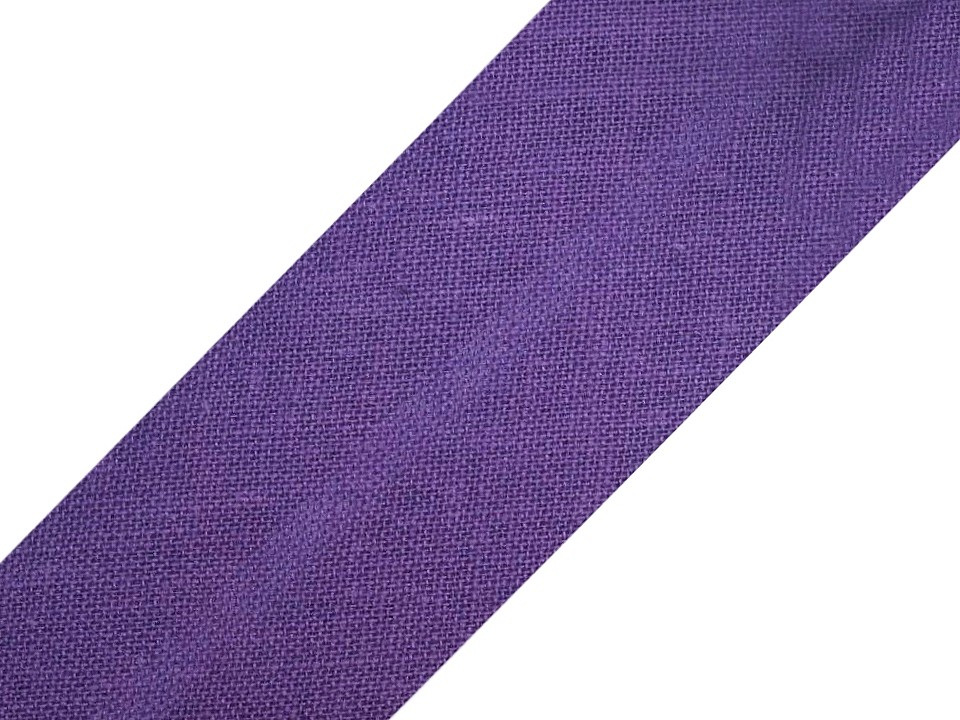 Šikmý proužek bavlněný šíře 30 mm zažehlený, barva 400 223 fialová tmavá