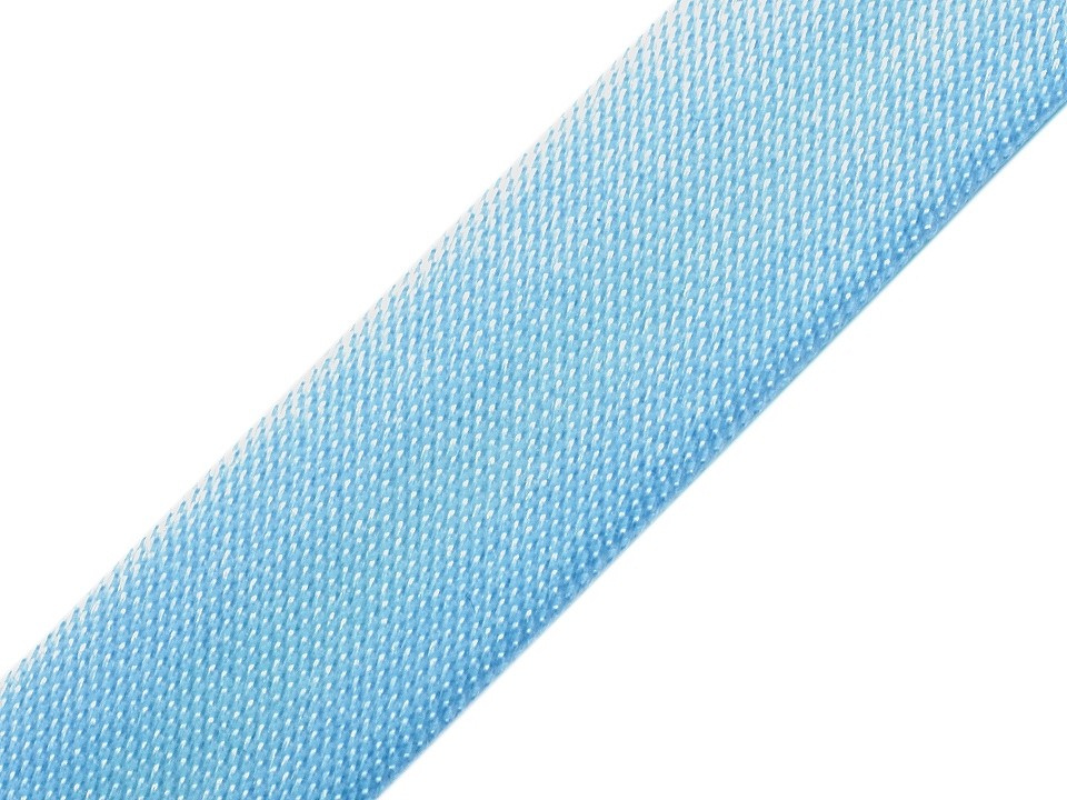 Šikmý proužek saténový šíře 15 mm zažehlený, barva 2148 modrá sv.
