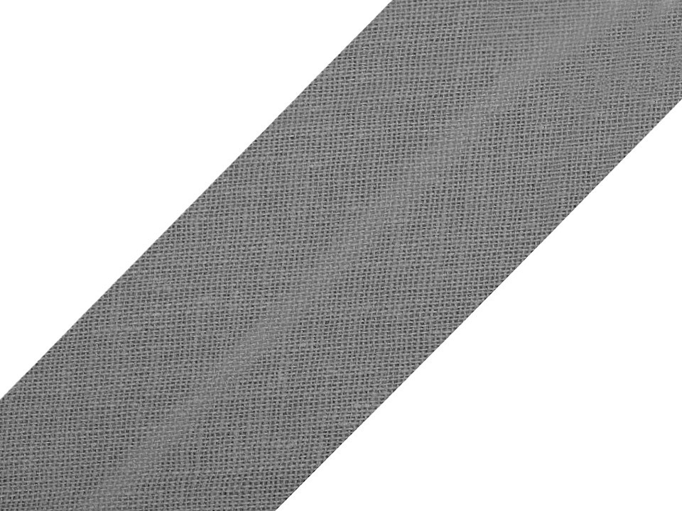 Šikmý proužek bavlněný šíře 30 mm zažehlený, barva 900 351 šedá tmavá