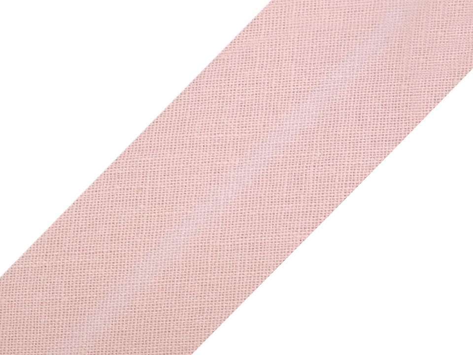 Šikmý proužek bavlněný šíře 30 mm zažehlený, barva 372 151 růžová nejsv.