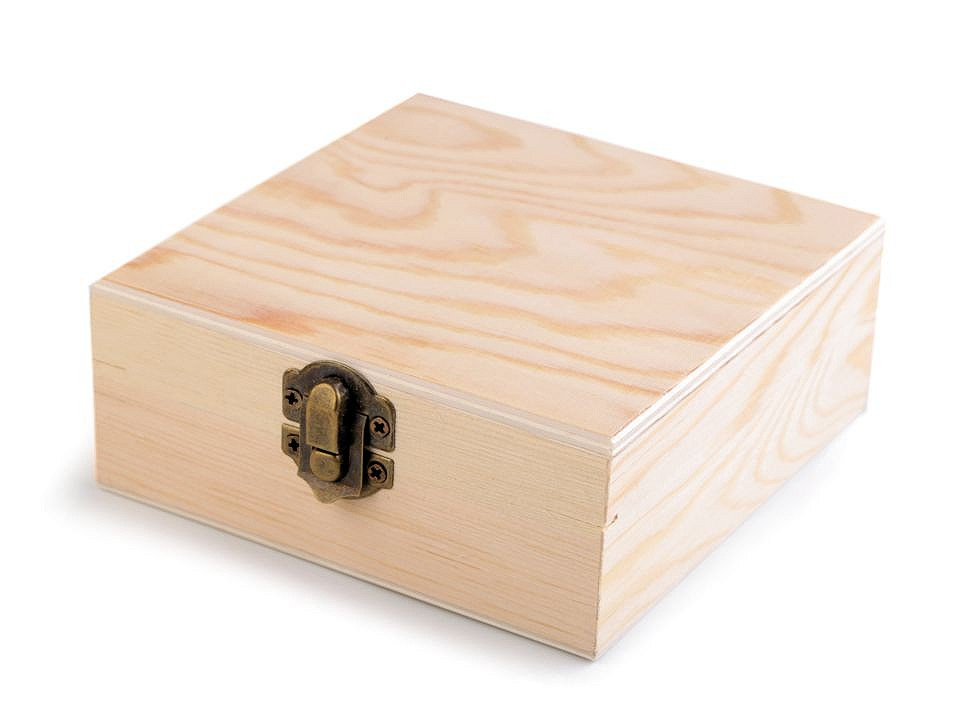 Fotografie Dřevěná krabička k dozdobení, barva přírodní