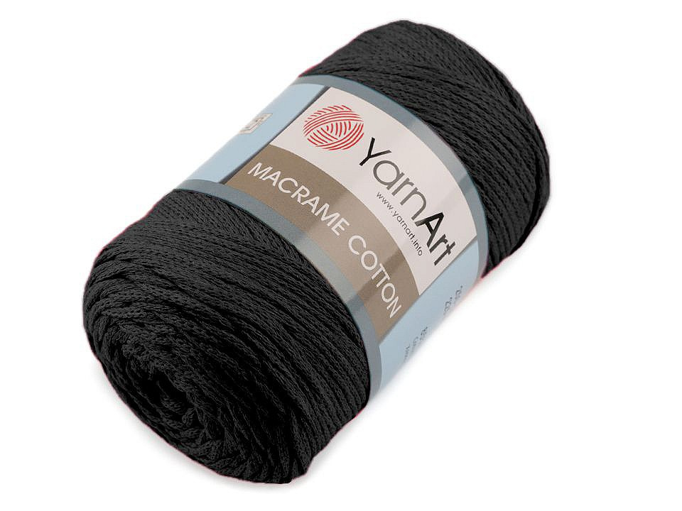 Pletací příze Macrame Cotton 250 g, barva 10 (750) černá