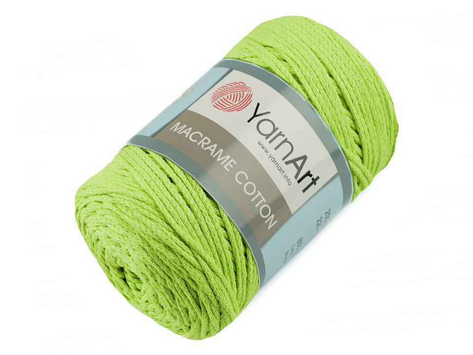 Pletací příze Macrame Cotton 250 g, barva 7 (755) zelená sv.