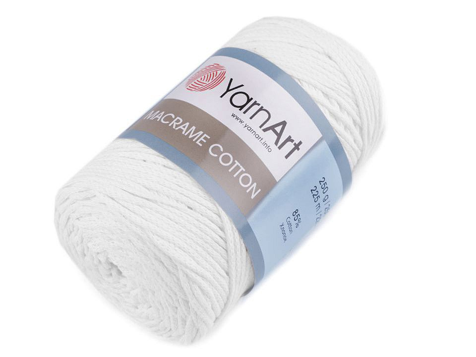 Pletací příze Macrame Cotton 250 g, barva 11 (751) bílá