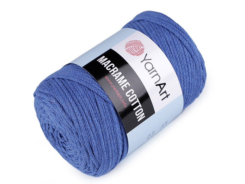 Pletací příze Macrame Cotton 250 g, barva 36 (786) modrá