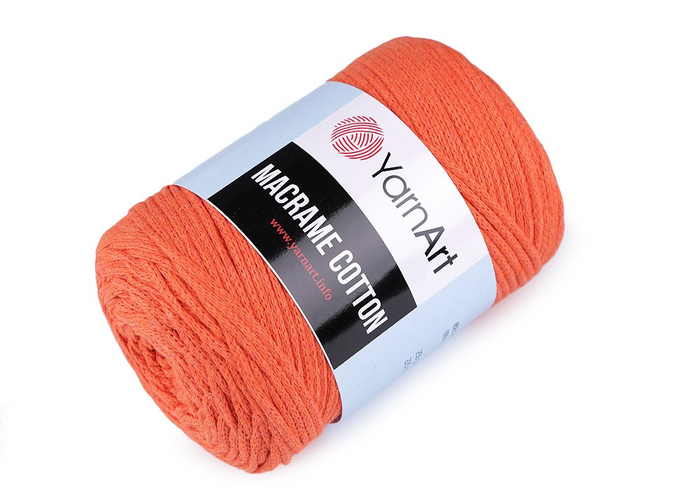 Pletací příze Macrame Cotton 250 g, barva 34 (770) lososová tmavá