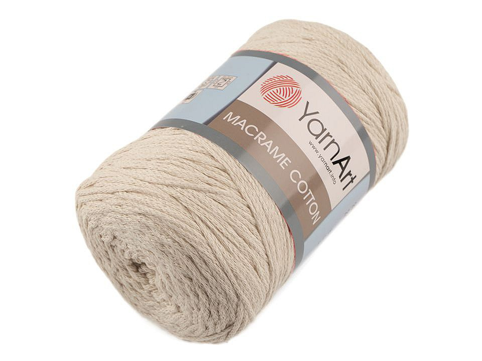 Pletací příze Macrame Cotton 250 g, barva 1 (753) béžová