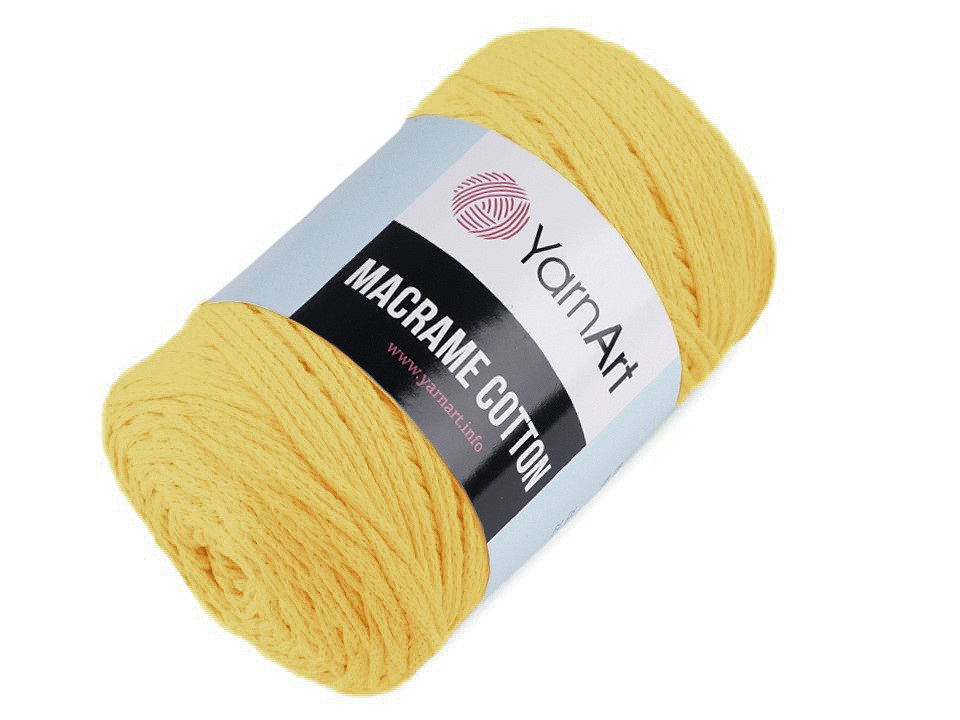 Pletací příze Macrame Cotton 250 g, barva 37 (754) žlutá světlá
