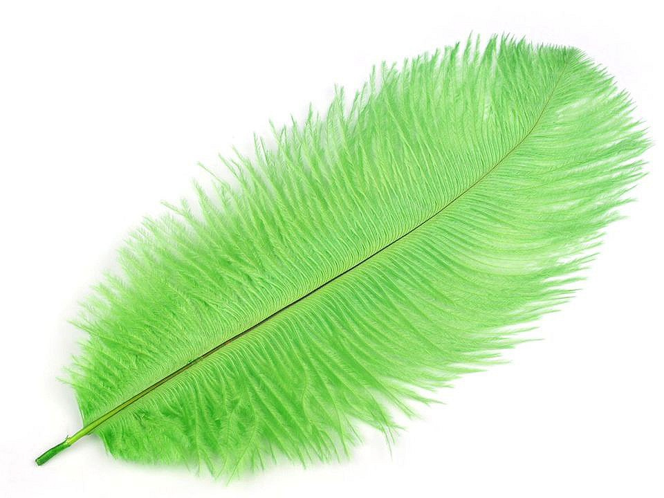 Pštrosí peří délka cca 20-25 cm, barva 8 zelená elektrická