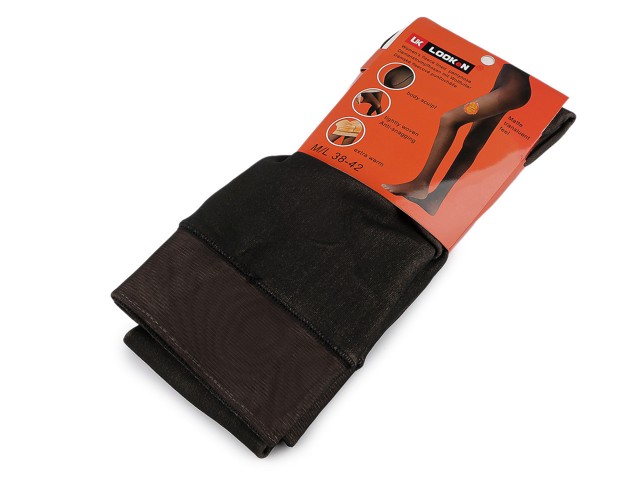 Dámské punčocháče zateplené plyšovým kožíškem, barva 3 (XL/XXL) černá