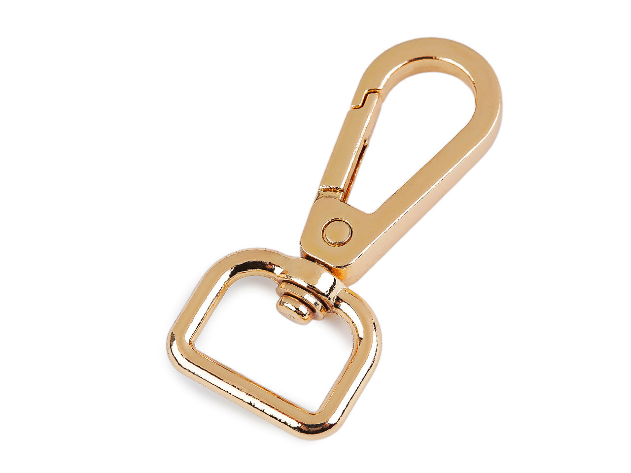 Kovová karabina otočná, průvlek 15 mm, barva 2 růžové zlato