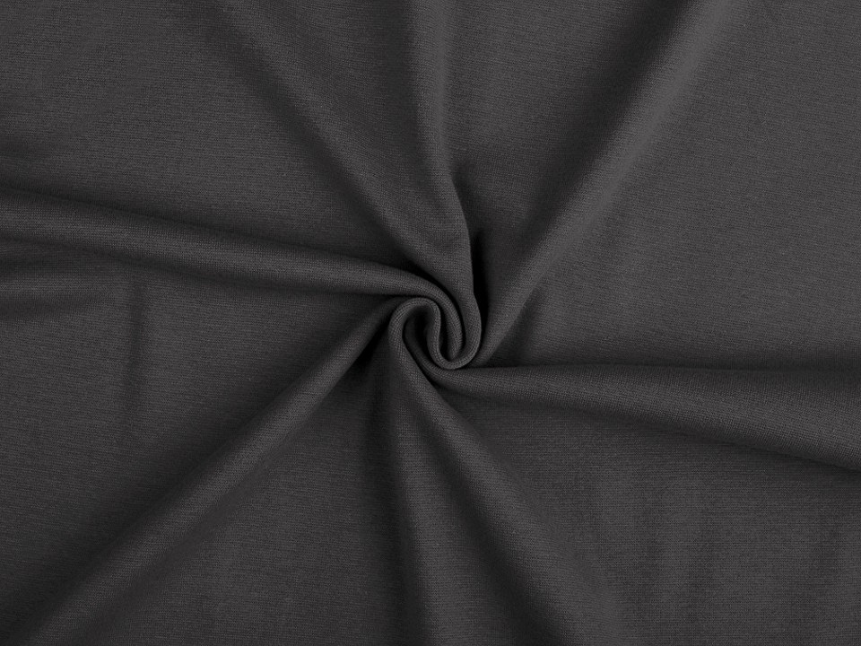 Úplet bavlněný elastický hladký / náplet, barva 17 (314) šedá tmavá