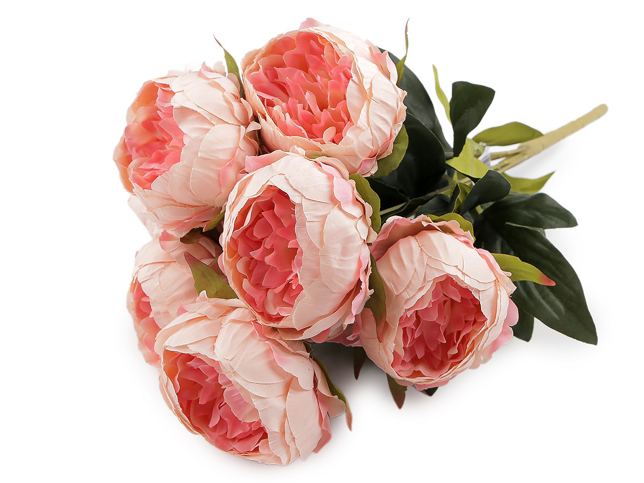 Umělá kytice pivoňka, barva 6 korálová světlá
