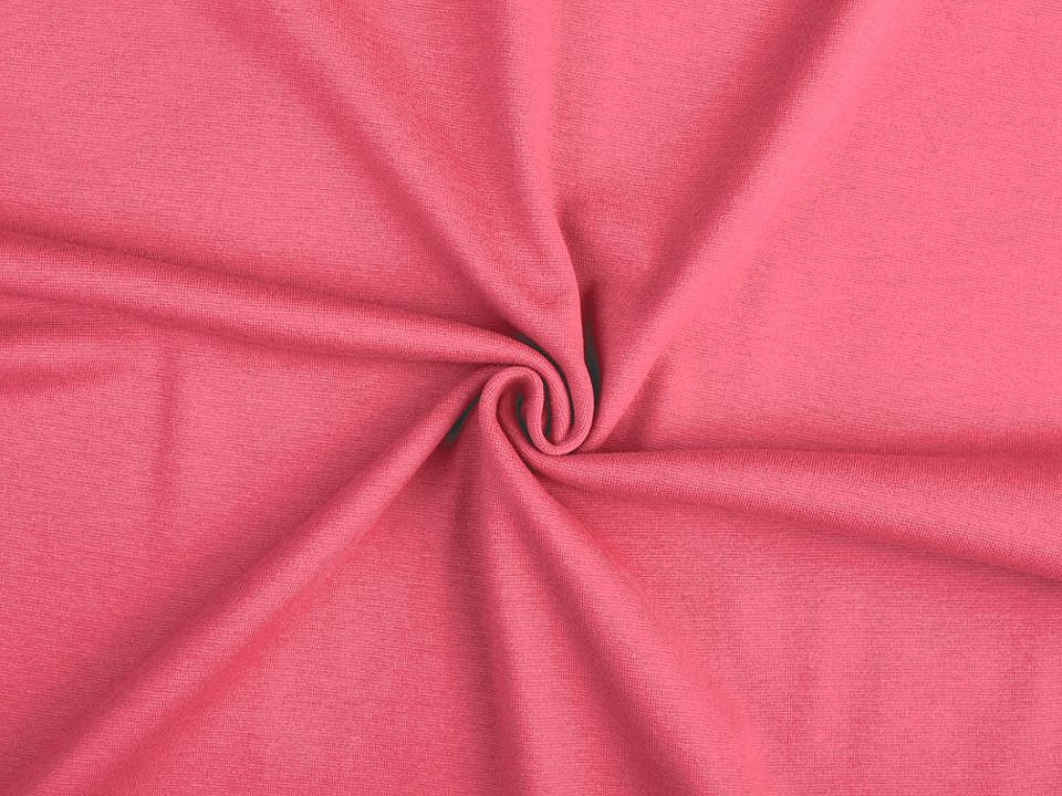 Úplet bavlněný elastický hladký / náplet, barva 15 (39) růžová korálová