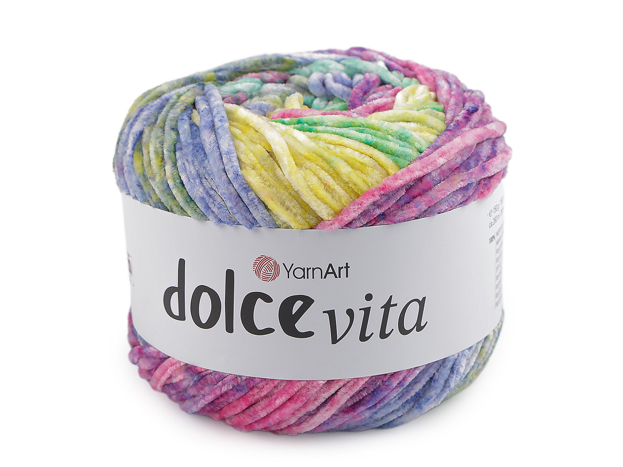Pletací žinylková příze Dolce Vita 150 g, barva 7 (3411) multikolor
