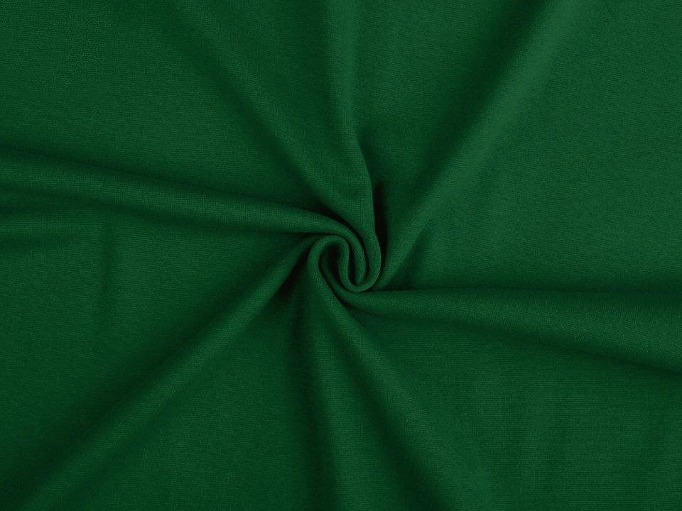 Úplet bavlněný elastický hladký / náplet, barva 11 zelená lesní