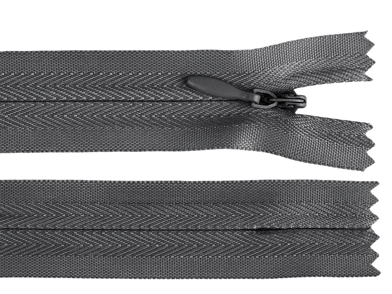 Fotografie Spirálový zip skrytý No 3 délka 35 cm, barva 312 šedá tmavá