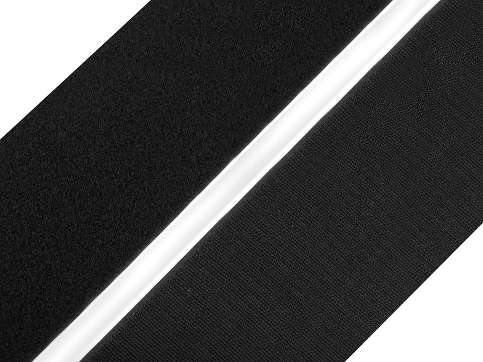 Fotografie Suchý zip háček + plyš samolepicí šíře 80 mm, barva černá