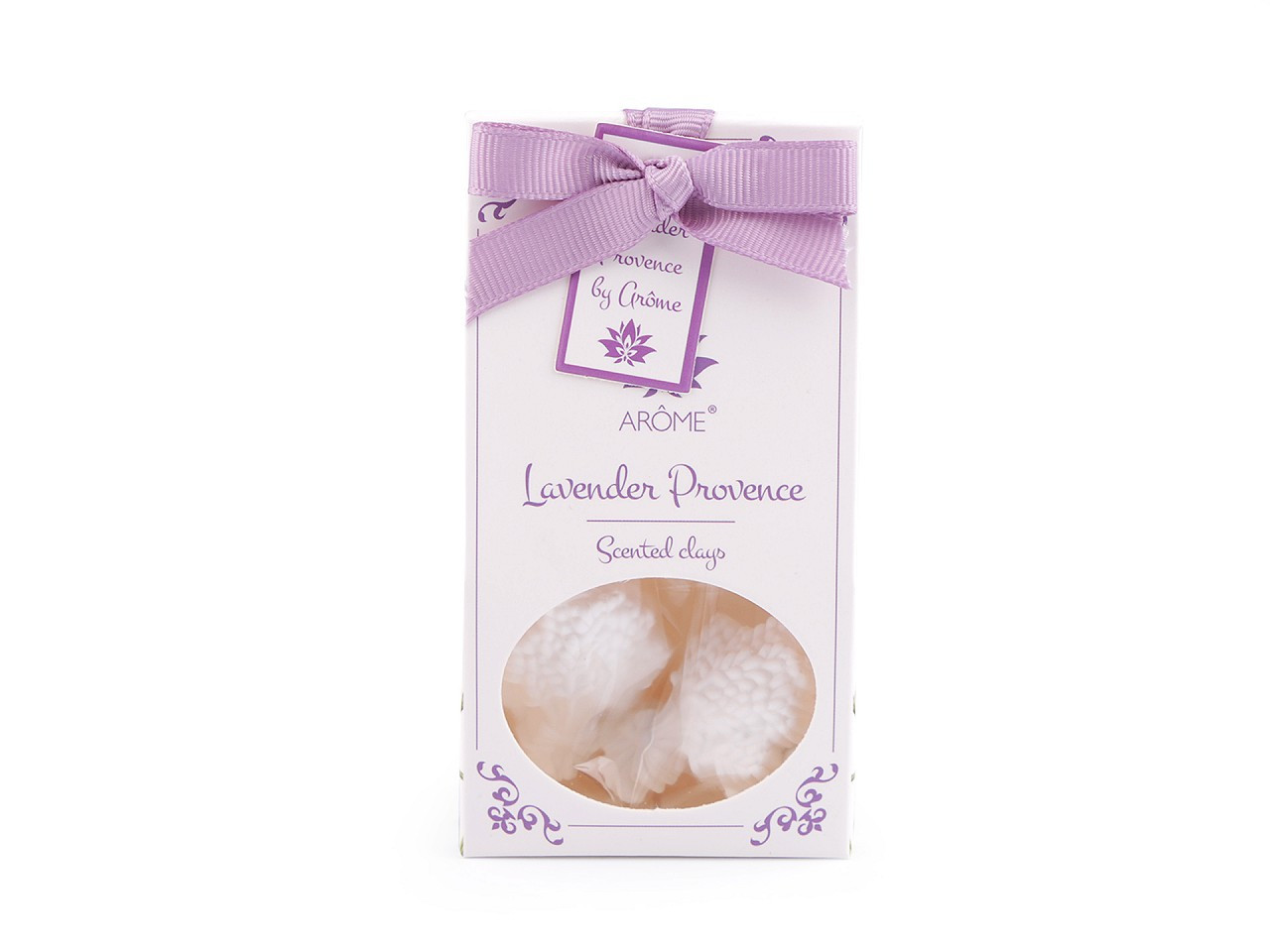 Vonné jíly v dárkové krabičce - anděl, růže, levandule, barva 1 (Lavender Provence) bílá levandule
