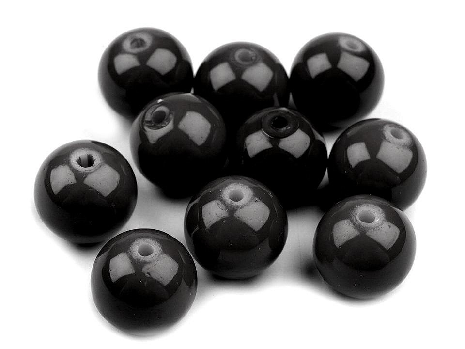 Skleněné voskové perly Ø8 mm, barva 20B černá