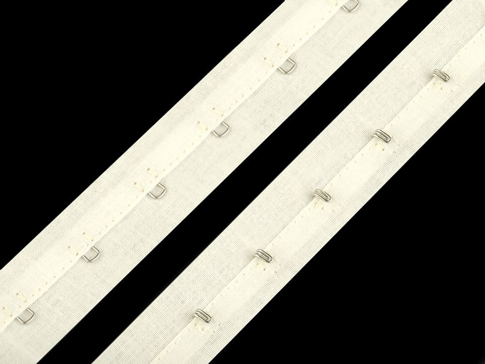 Zapínání korzetové bavlna šíře 25 mm, barva 3 Off White
