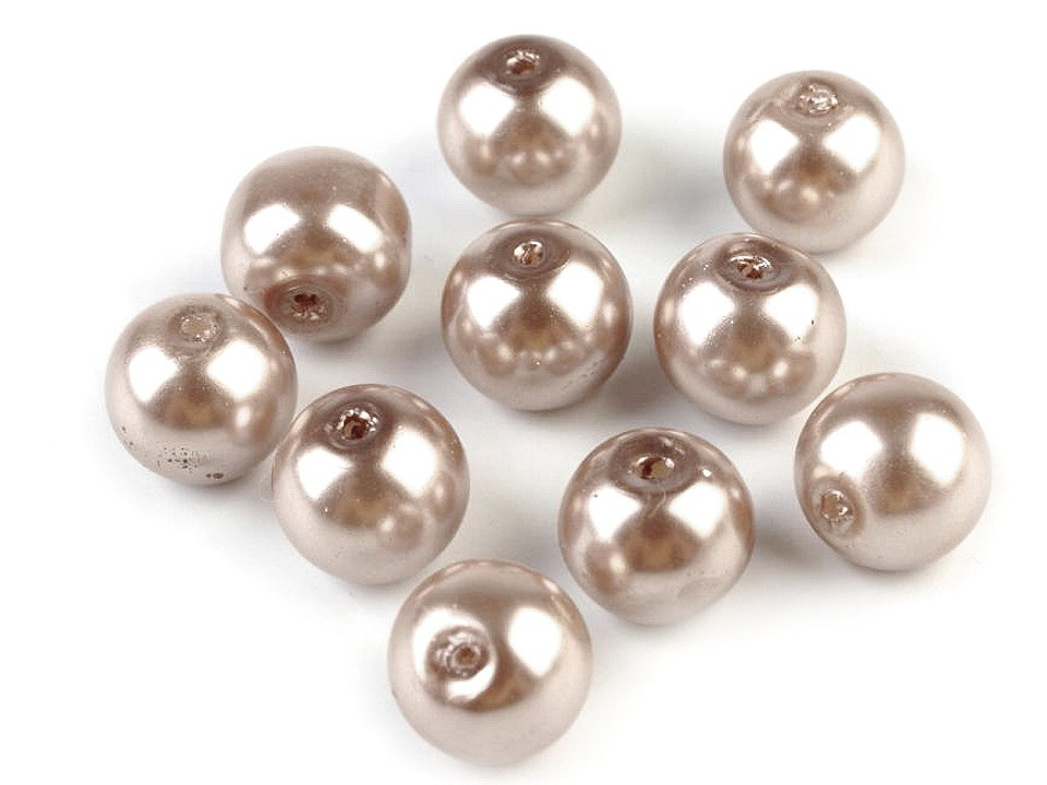 Skleněné voskové perly Ø8 mm, barva 14A béžová tm.