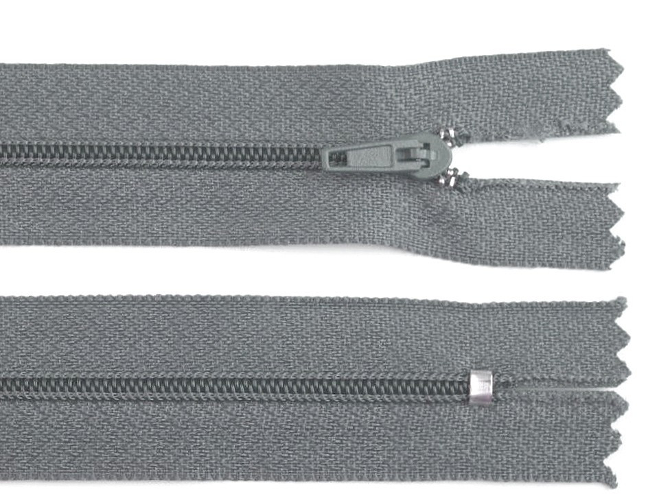 Spirálový zip šíře 3 mm délka 50 cm pinlock, barva 319 šedá ocelová