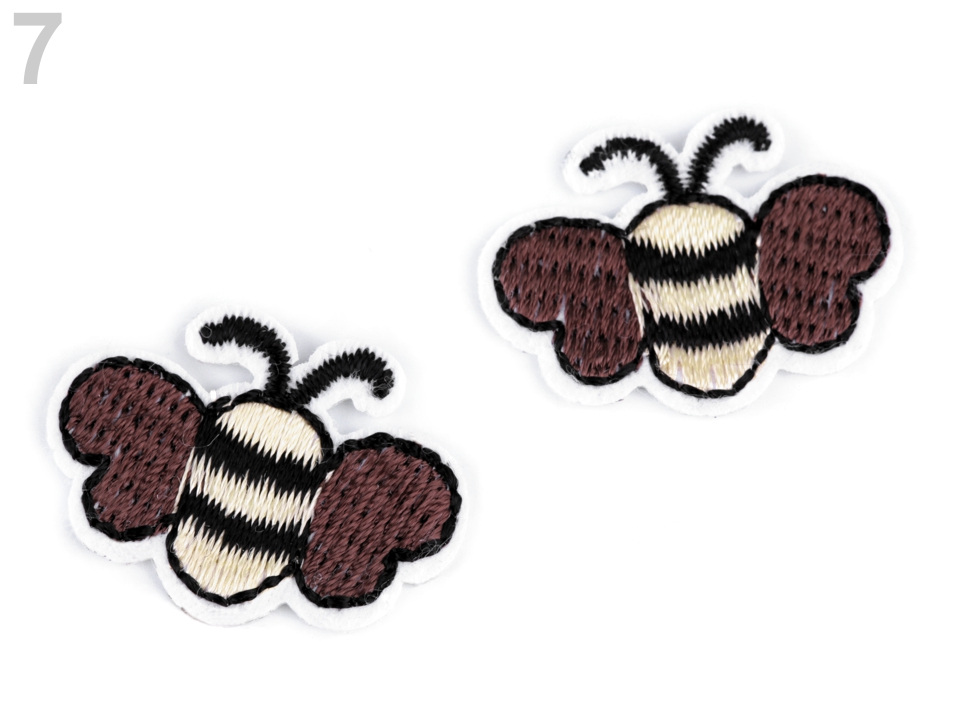 Mini nažehlovačka včela, barva 7 hnědá