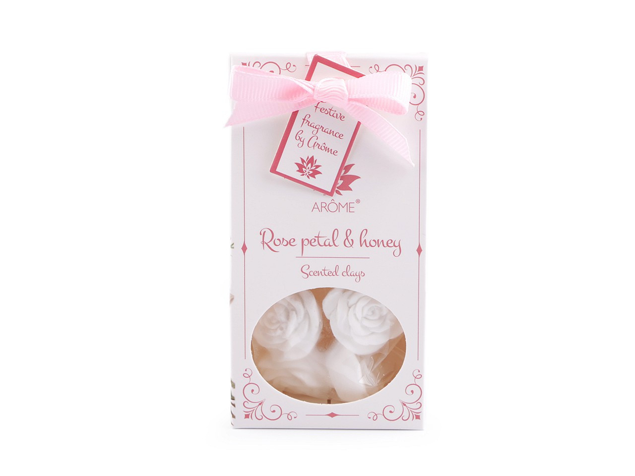 Vonné jíly v dárkové krabičce - anděl, růže, levandule, barva 2 (Rose petal /honey) bílá růže