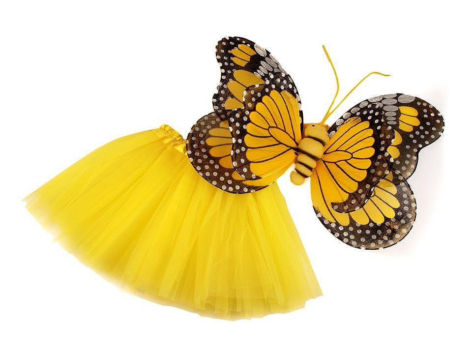 Karnevalový kostým - motýl, barva 3 žlutá