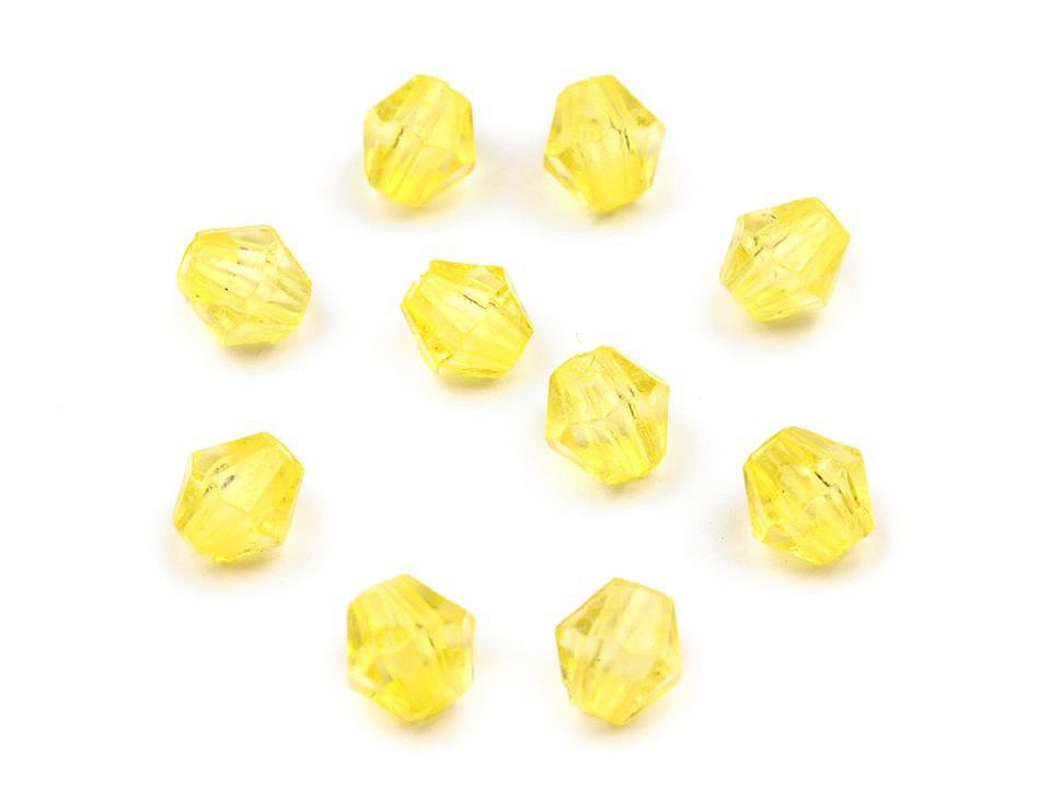 Plastové korálky cínovky / sluníčko 4x4 mm, barva 6 (23) žlutá