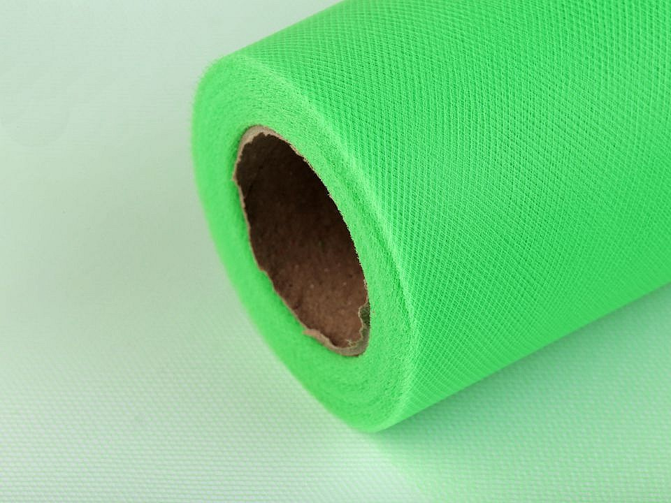 Tyl / stuha dekorační šíře 15 cm, barva 23 zelená pastel sv