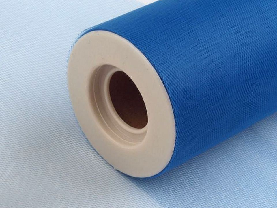Tyl / stuha dekorační šíře 15 cm, barva 21 modrá safírová