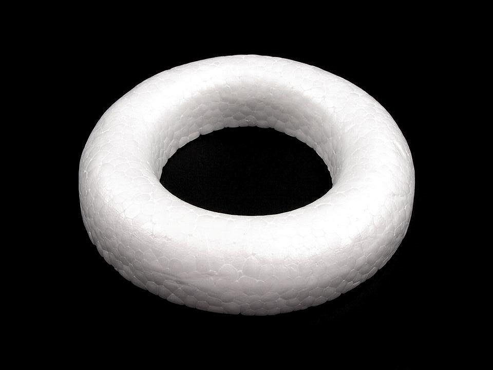 Věnec Ø14,5 cm polystyren seříznutý, barva bílá