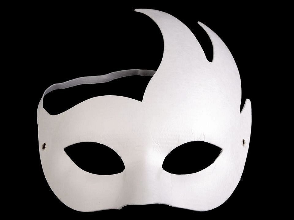Karnevalová maska - škraboška k domalování, barva 5 bílá