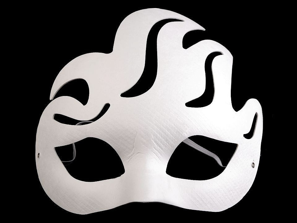 Karnevalová maska - škraboška k domalování, barva 3 bílá