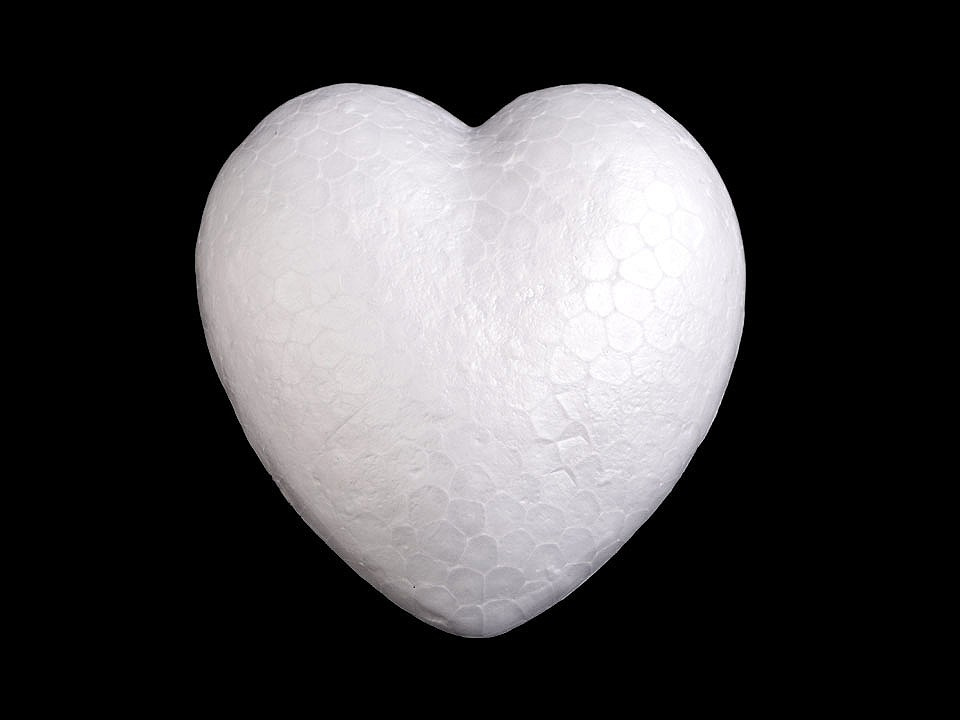Srdce Ø8 cm polystyren, barva bílá