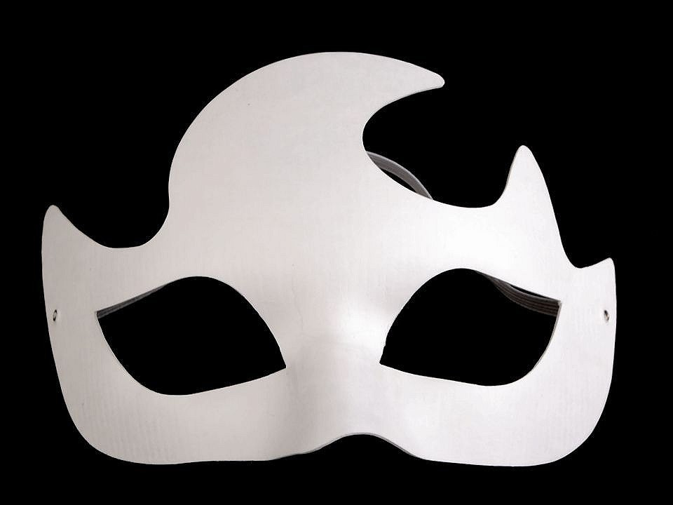 Karnevalová maska - škraboška k domalování, barva 4 bílá