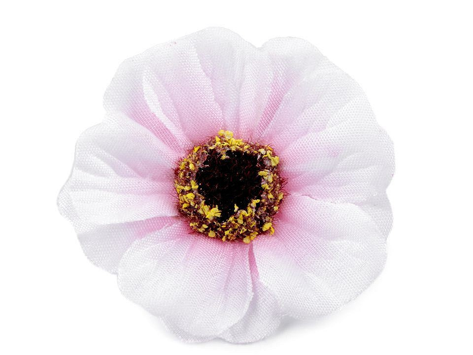 Umělý květ čajová růže Ø5 cm, barva 8 růžová světlá