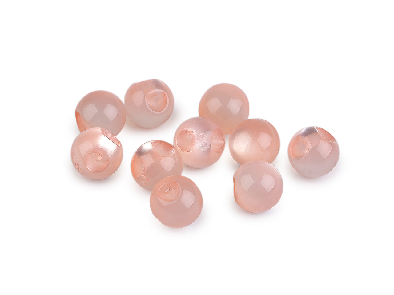 Perla k našití / knoflík kočičí oko Ø10 mm, barva 4 pudrová