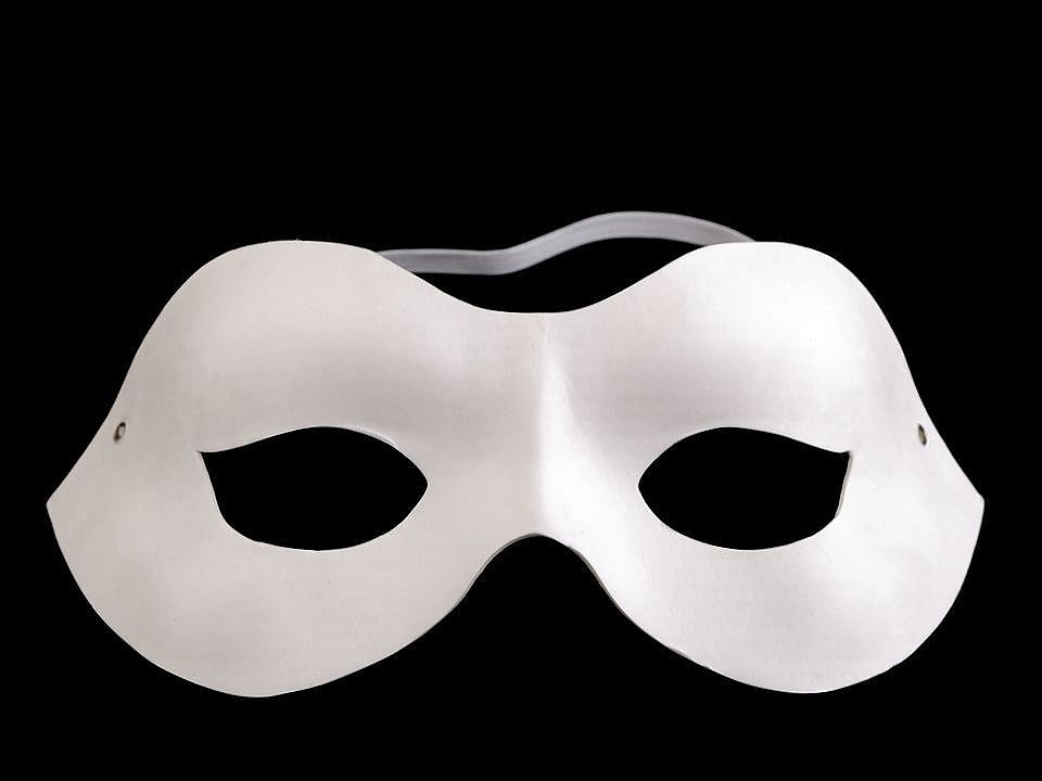 Karnevalová maska - škraboška k domalování, barva 6 bílá