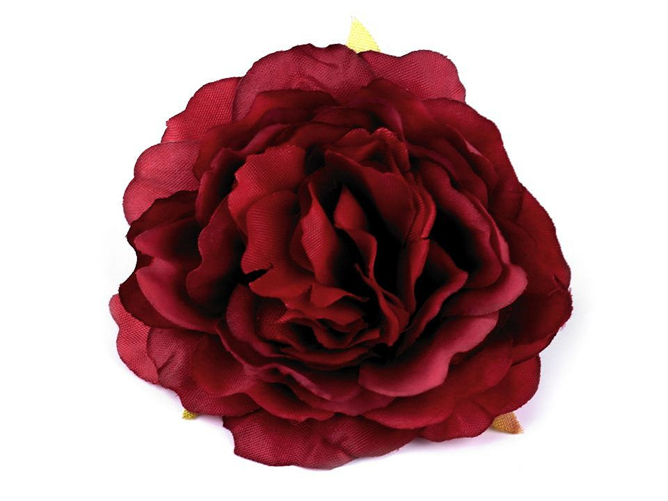 Umělý květ růže Ø6,5 cm, barva 8 bordó
